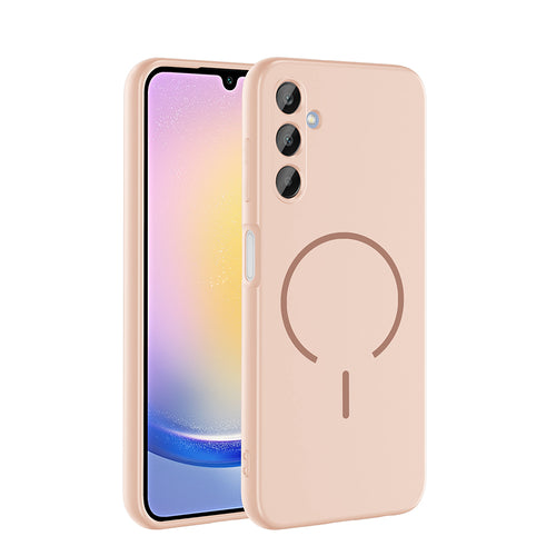 Galaxy A25 Kılıf M-safe Şarj Özellikli Zore Meta Kılıf - Rose Pembe