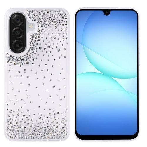 Galaxy A26 Kılıf Airbag Tasarımlı Damla Taşlı Şeffaf Zore Pera Silikon Kılıf - Şeffaf
