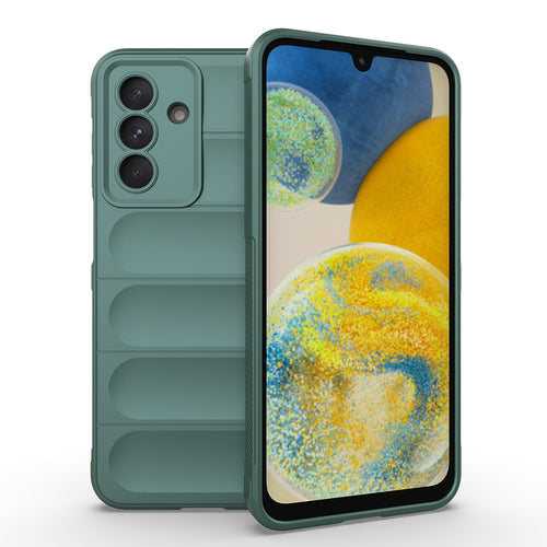 Galaxy A26 Kılıf Esnek TPU Oyuklu Arka Yüzey Tasarımlı Zore Etnik Silikon Kılıf - Koyu Yeşil
