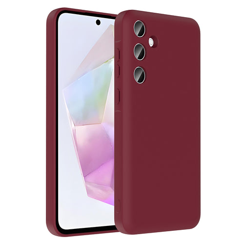 Galaxy A26 Kılıf Kamera Korumalı Kartlık Hazneli Zore Vitra Kılıf - Mürdüm