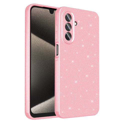 Galaxy A26 Kılıf Kamera Korumalı Simli Lüks Zore Koton Kılıf - Açık Pembe