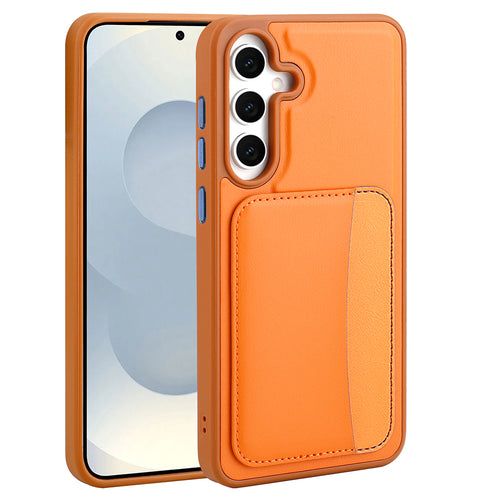 Galaxy A26 Kılıf Kartlıklı Zore X-Kart Silikon Kılıf - Turuncu