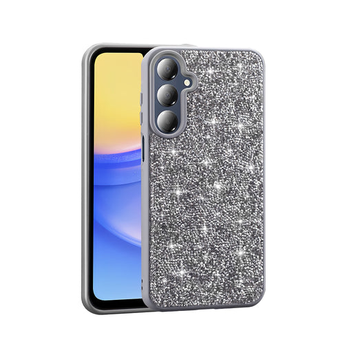 Galaxy A26 Kılıf Parlak Taşlı Tasarım Zore Pırlanta Kılıf - Gri