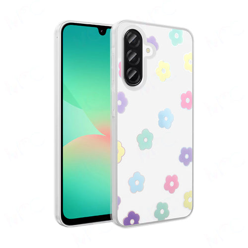 Galaxy A26 Kılıf Şeffaf Figürlü Zore Folk Sert Kılıf - Papatya