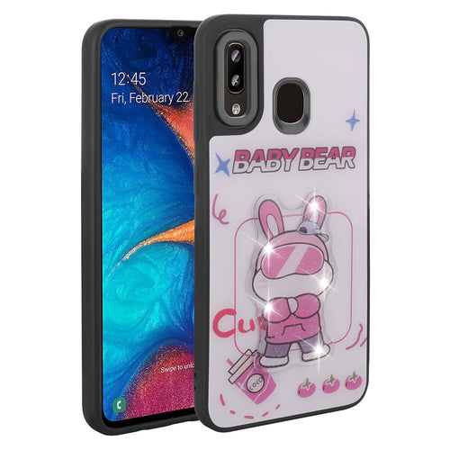 Galaxy A30 Kılıf Parlayan Kabartmalı İkonik Figürlü Zore Amas Silikon Kılıf - Beyaz