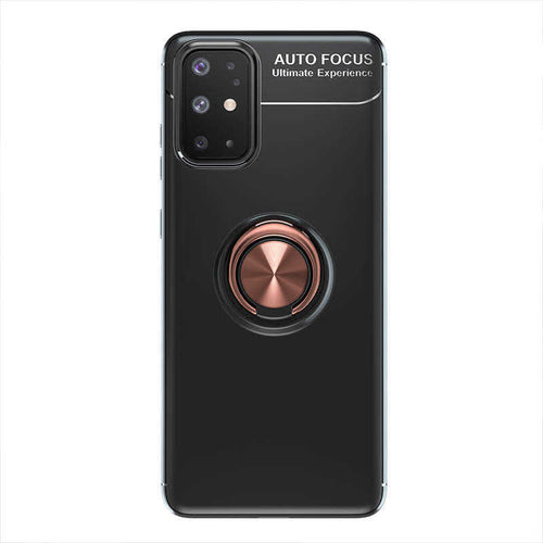 Galaxy A31 Kılıf Zore Ravel Silikon Kılıf - Siyah-Rose Gold