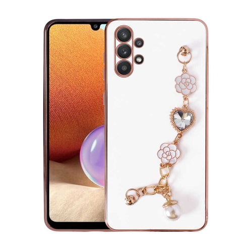 Galaxy A32 4G Kılıf El Tutamaçlı Kamera Korumalı Zore Taka Silikon Kılıf - Beyaz