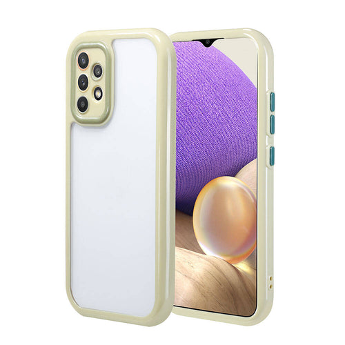 Galaxy A32 4G Kılıf Kamera Korumalı Renkli Kenar ve Çerçeve Tasarımlı Zore Vitamin Kılıf - Yeşil