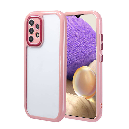 Galaxy A32 4G Kılıf Kamera Korumalı Renkli Kenar ve Çerçeve Tasarımlı Zore Vitamin Kılıf - Mürdüm