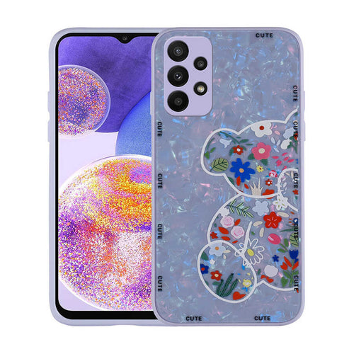 Galaxy A33 5G Kılıf Desenli Sert Silikon Zore Mumila Kılıf - Lilac Bear