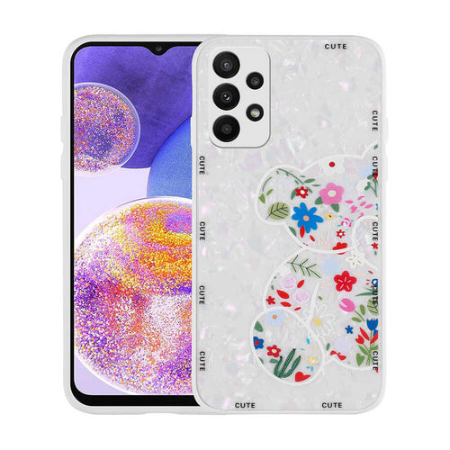 Galaxy A33 5G Kılıf Desenli Sert Silikon Zore Mumila Kılıf - White Bear