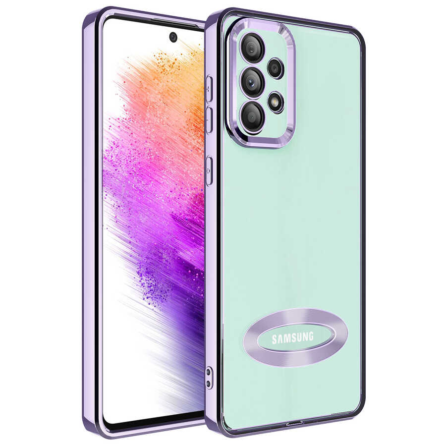 Galaxy A33 5G Kılıf Kamera Korumalı Logo Gösteren Zore Omega Kılıf - Lila