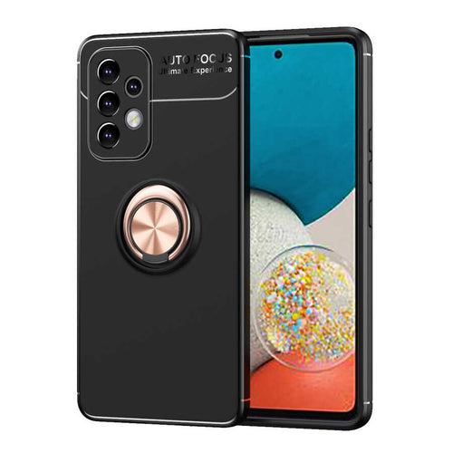 Galaxy A33 5G Kılıf Zore Ravel Silikon Kılıf - Siyah-Rose Gold