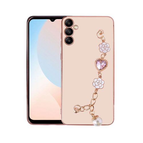 Galaxy A34 Kılıf El Tutamaçlı Kamera Korumalı Zore Taka Silikon Kılıf - Pembe