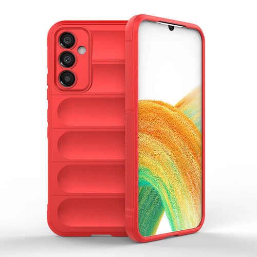 Galaxy A34 Kılıf Esnek TPU Oyuklu Arka Yüzey Tasarımlı Zore Etnik Silikon Kılıf - Kırmızı