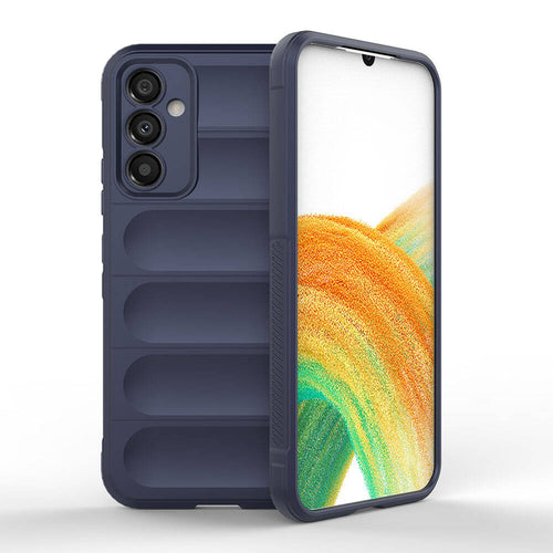 Galaxy A34 Kılıf Esnek TPU Oyuklu Arka Yüzey Tasarımlı Zore Etnik Silikon Kılıf - Lacivert