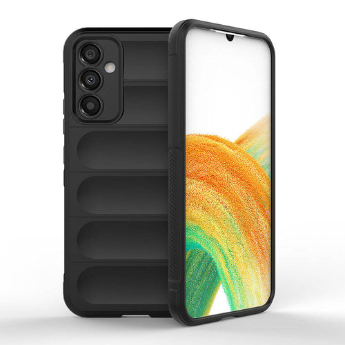 Galaxy A34 Kılıf Esnek TPU Oyuklu Arka Yüzey Tasarımlı Zore Etnik Silikon Kılıf - Siyah