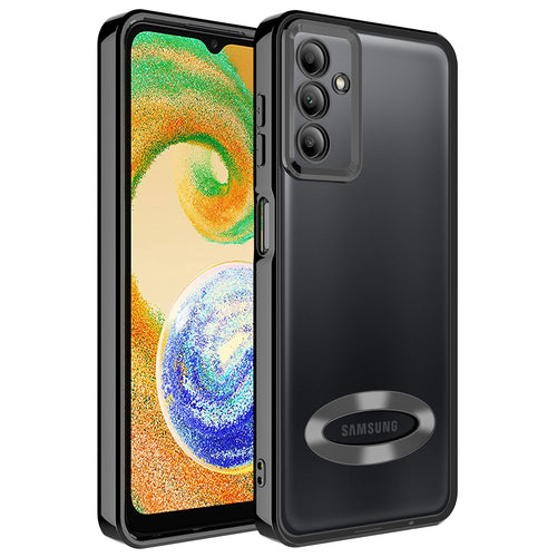 Galaxy A34 Kılıf Kamera Korumalı Logo Gösteren Zore Omega Kılıf - Siyah