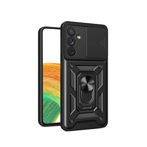 Galaxy A34 Kılıf Magnetik Standlı Kamera Korumalı Zore Sürgülü Vega Kılıf - Siyah