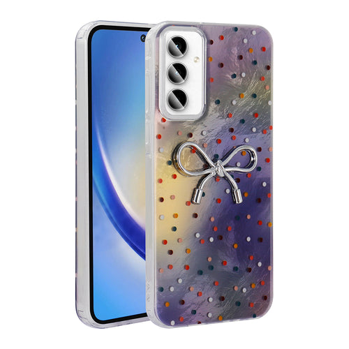 Galaxy A35 Kılıf Kamera Korumalı Figürlü Zore Ponti Silikon Kılıf - Lila