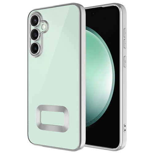 Galaxy A35 Kılıf Kamera Korumalı Logo Gösteren Zore Omega Kılıf - Gümüş