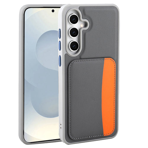 Galaxy A36 Kılıf Kartlıklı Zore X-Kart Silikon Kılıf - Koyu Gri