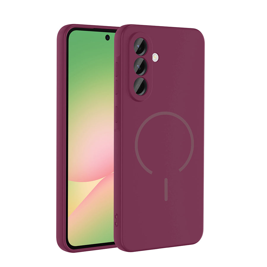 Galaxy A36 Kılıf M-safe Şarj Özellikli Zore Meta Kılıf - Mürdüm