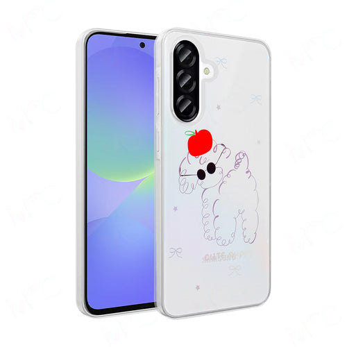 Galaxy A36 Kılıf Şeffaf Figürlü Zore Folk Sert Kılıf - Sevimli Köpek