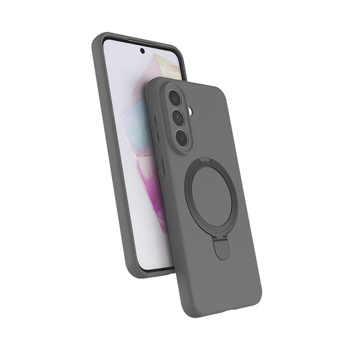 Galaxy A37 Kılıf M-safe Şarj Özellikli Standlı Zore Samara Kılıf - Titanyum-Gri