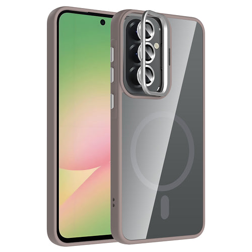 Galaxy A37 Kılıf Standlı ve Kamera Lens Hediyeli Zore Etro Kılıf - Gri
