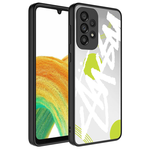 Galaxy A52 Kılıf Aynalı Desenli Kamera Korumalı Parlak Zore Mirror Kılıf - Yazı