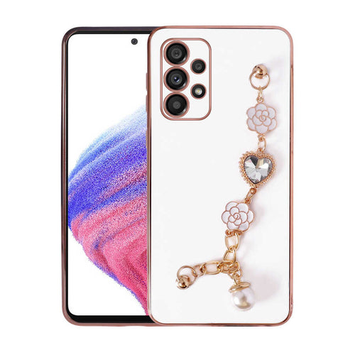 Galaxy A53 5G Kılıf El Tutamaçlı Kamera Korumalı Zore Taka Silikon Kılıf - Beyaz