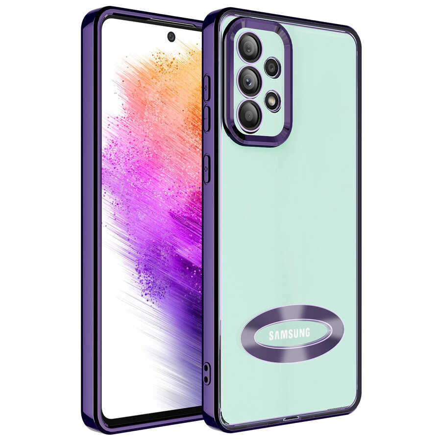 Galaxy A53 5G Kılıf Kamera Korumalı Logo Gösteren Zore Omega Kılıf - Derin Mor