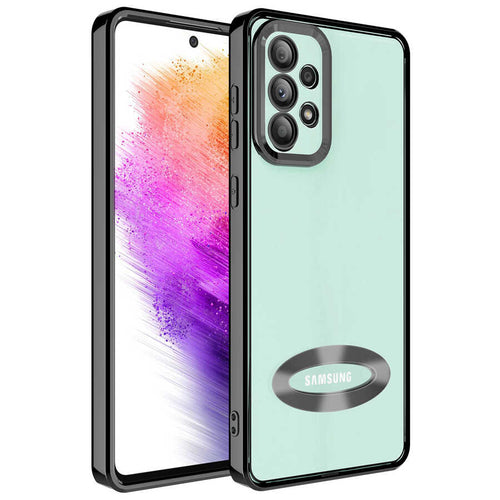 Galaxy A53 5G Kılıf Kamera Korumalı Logo Gösteren Zore Omega Kılıf - Siyah