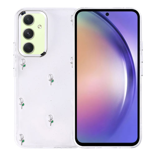 Galaxy A54 Kılıf Airbag Tasarımlı Simli Şeffaf Zore Kutup Kılıf - Lale