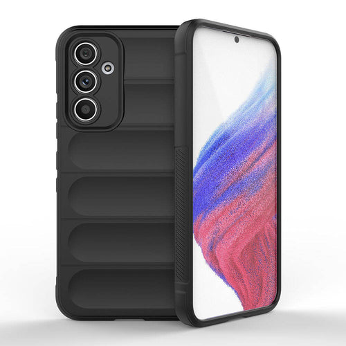 Galaxy A54 Kılıf Esnek TPU Oyuklu Arka Yüzey Tasarımlı Zore Etnik Silikon Kılıf - Siyah