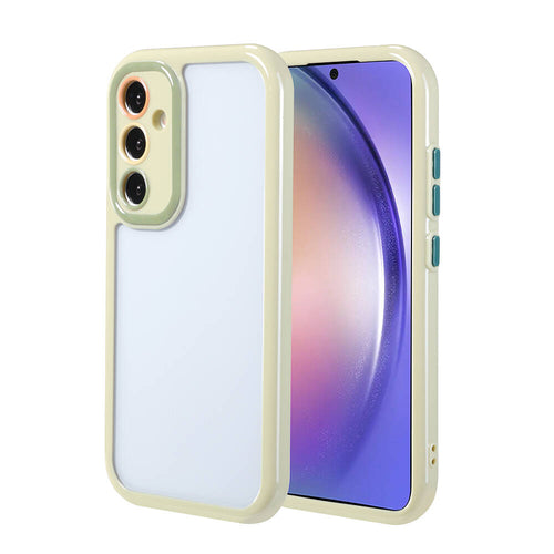 Galaxy A54 Kılıf Kamera Korumalı Renkli Kenar ve Çerçeve Tasarımlı Zore Vitamin Kılıf - Yeşil