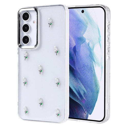Galaxy A55 Kılıf Airbag Tasarımlı Simli Şeffaf Zore Kutup Kılıf - Lale