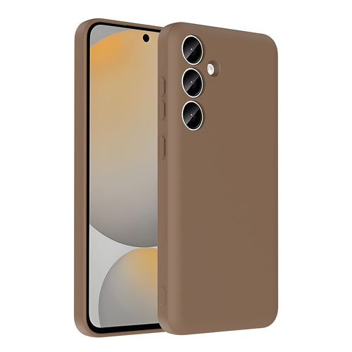 Galaxy A55 Kılıf Kamera Korumalı Kartlık Hazneli Zore Vitra Kılıf - Kahverengi