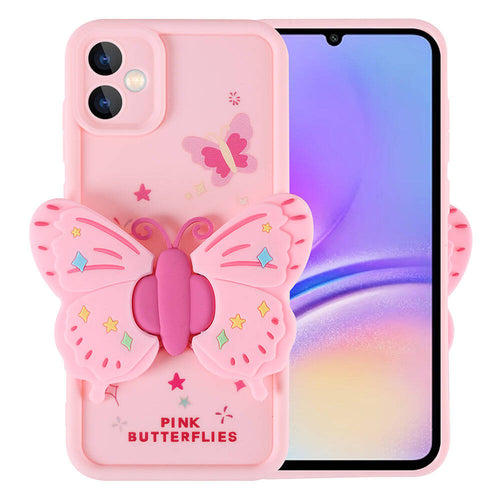 Galaxy A05 Kılıf Kamera Korumalı Figür Tasarımlı Zore Kapya Kılıf - Pembe Açık
