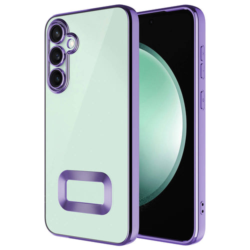 Galaxy A55 Kılıf Kamera Korumalı Logo Gösteren Zore Omega Kılıf - Lila