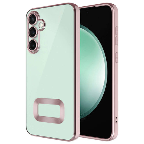 Galaxy A55 Kılıf Kamera Korumalı Logo Gösteren Zore Omega Kılıf - Rose Gold