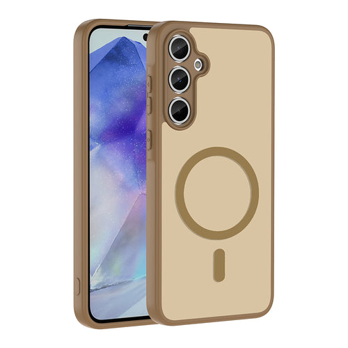 Galaxy A55 Kılıf M-safe Şarj Özellikli Zore Babet Kılıf - Kahverengi