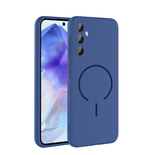 Galaxy A55 Kılıf M-safe Şarj Özellikli Zore Meta Kılıf - Lacivert