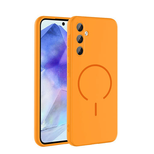 Galaxy A55 Kılıf M-safe Şarj Özellikli Zore Meta Kılıf - Turuncu