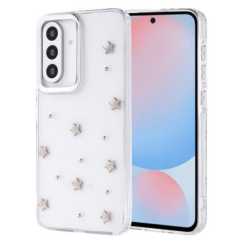 Galaxy A56 Kılıf Airbag Tasarımlı Simli Şeffaf Zore Kutup Kılıf - Yıldız