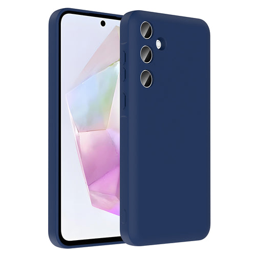 Galaxy A56 Kılıf Kamera Korumalı Kartlık Hazneli Zore Vitra Kılıf - Lacivert