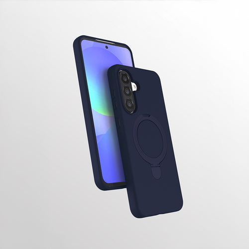 Galaxy A56 Kılıf M-safe Şarj Özellikli Standlı Zore Samara Kılıf - Lacivert