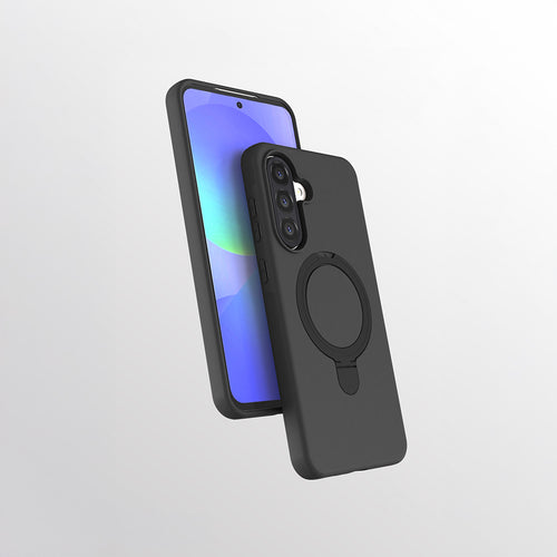 Galaxy A56 Kılıf M-safe Şarj Özellikli Standlı Zore Samara Kılıf - Siyah