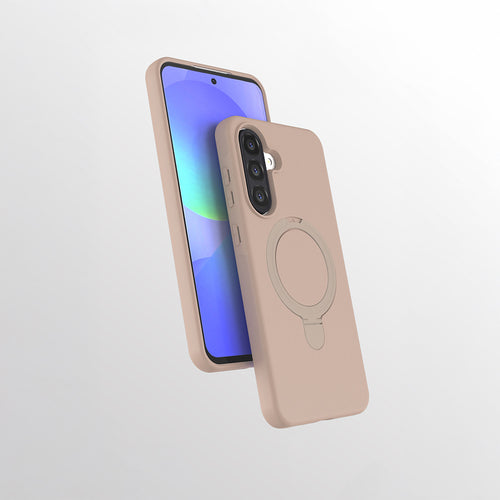 Galaxy A56 Kılıf M-safe Şarj Özellikli Standlı Zore Samara Kılıf - Desert Gold